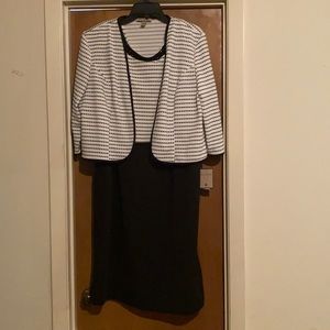 Maya Brooks black and white jacket dress